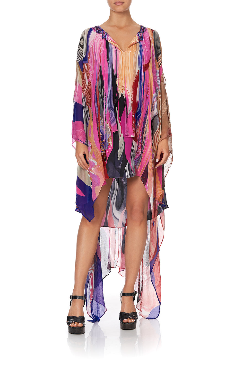 LONG SHEER OVERLAY DRESS FOLK RIVER