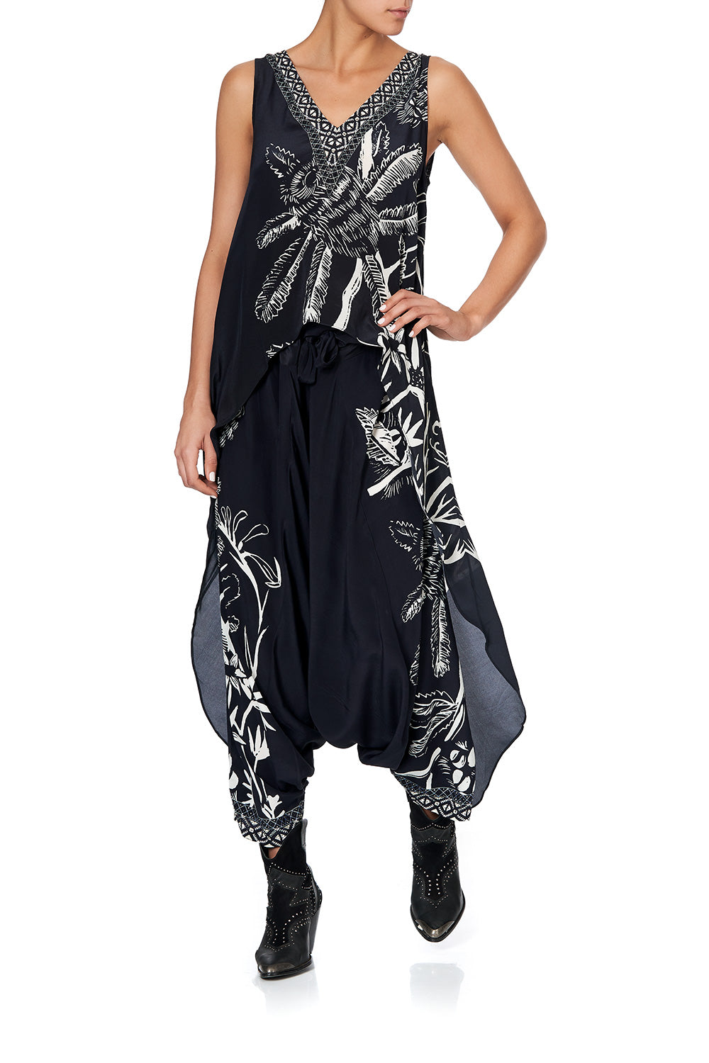 HIGH LOW CROSS OVERLAY TOP BOTANICAL BANDITS