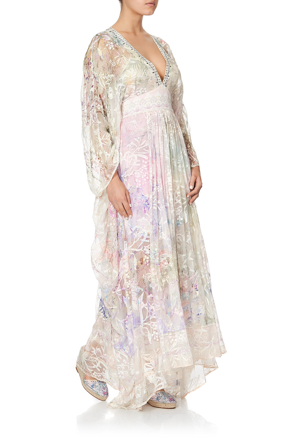 LONG KAFTAN WITH WAISTBAND MERMAID MILLA