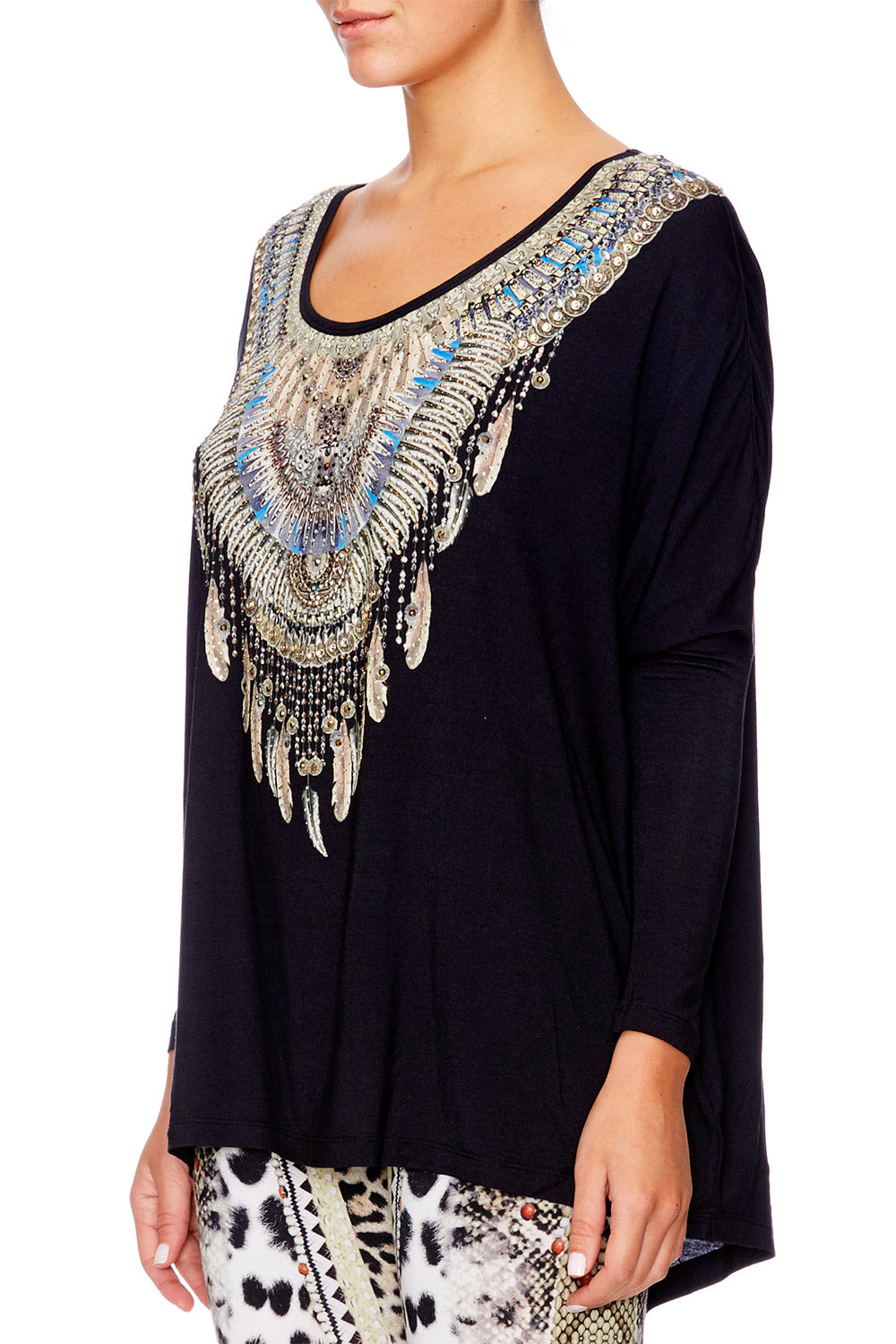 BLACK OVERSISED LONG T-SHIRT