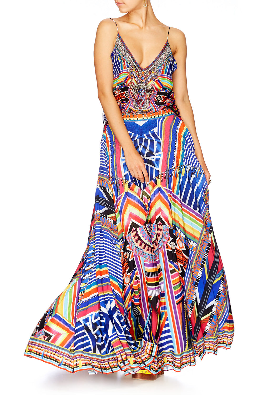 TSACHILA BLESSING MULTI LAYER V NECK TOP