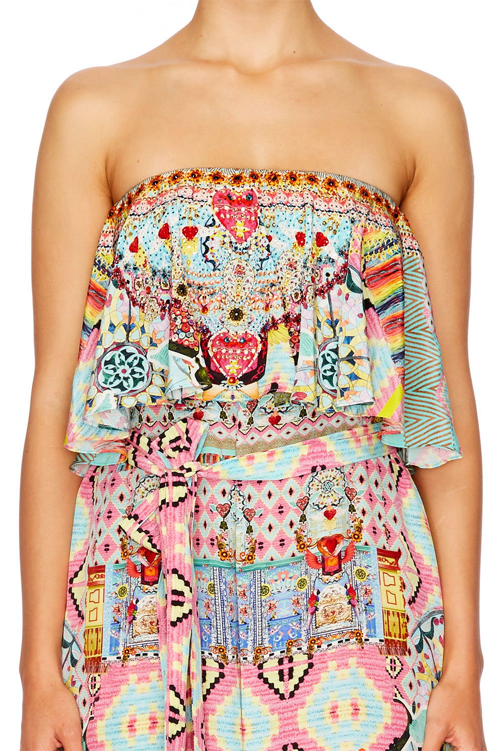 CLOSE TO MY HEART STRAPLESS JUMPSUIT W FRILL