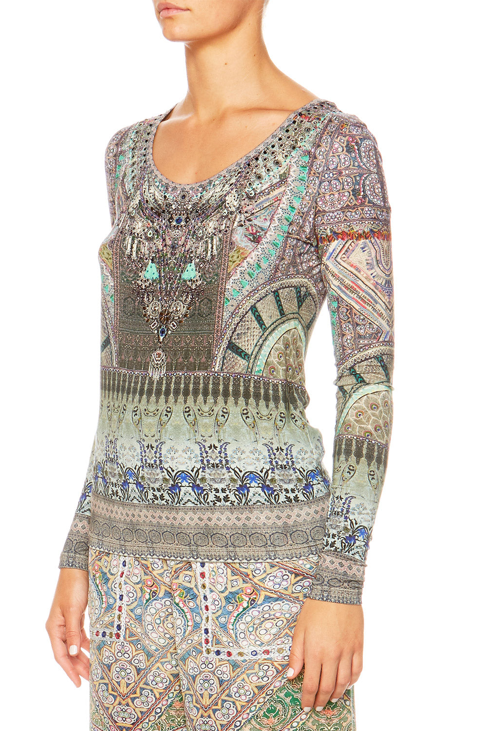 MAMAS HOME LONG SLEEVE FITTED TOP