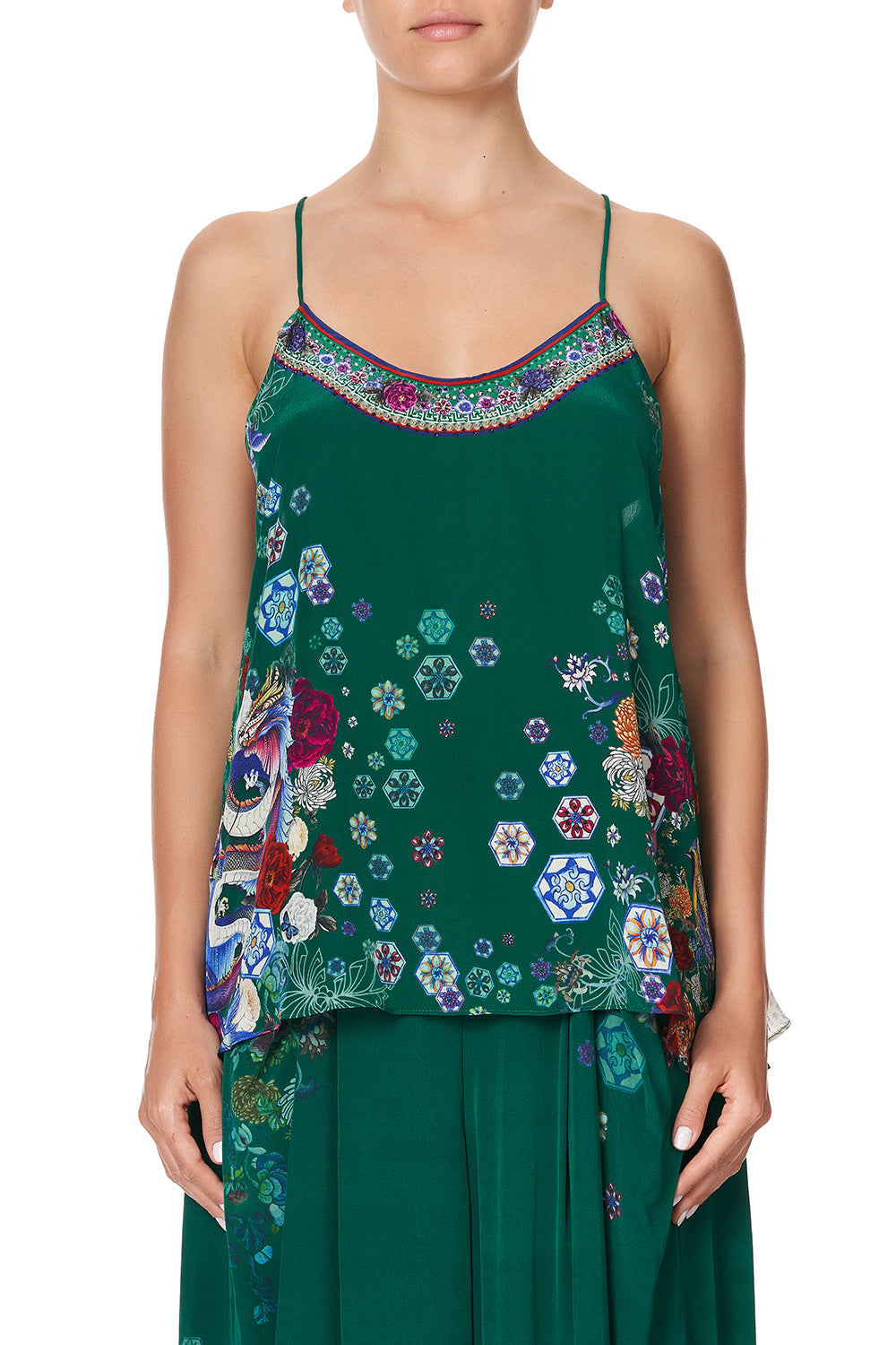 T BACK SHOESTRING TOP EMERALD'S ORBIT