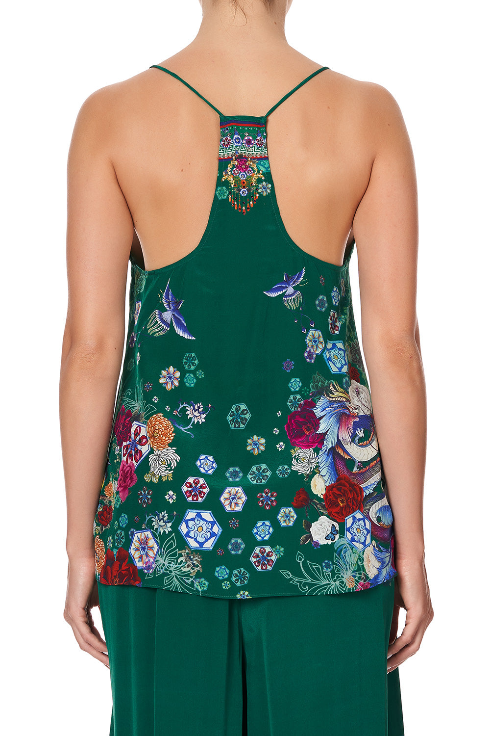 T BACK SHOESTRING TOP EMERALD'S ORBIT