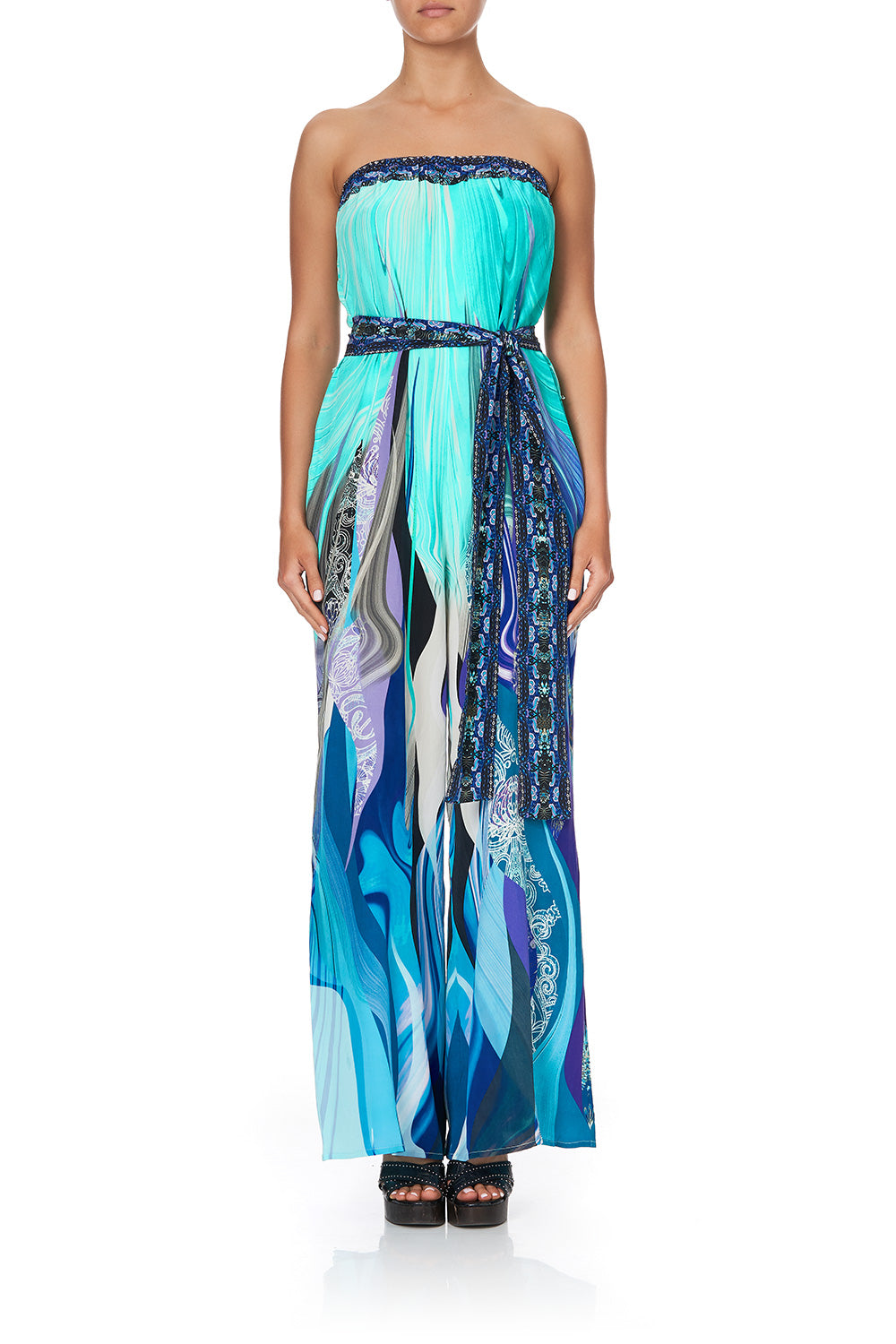 TIE WAIST STRAPLESS JUMPSUIT WATEGOS WANDERLUST