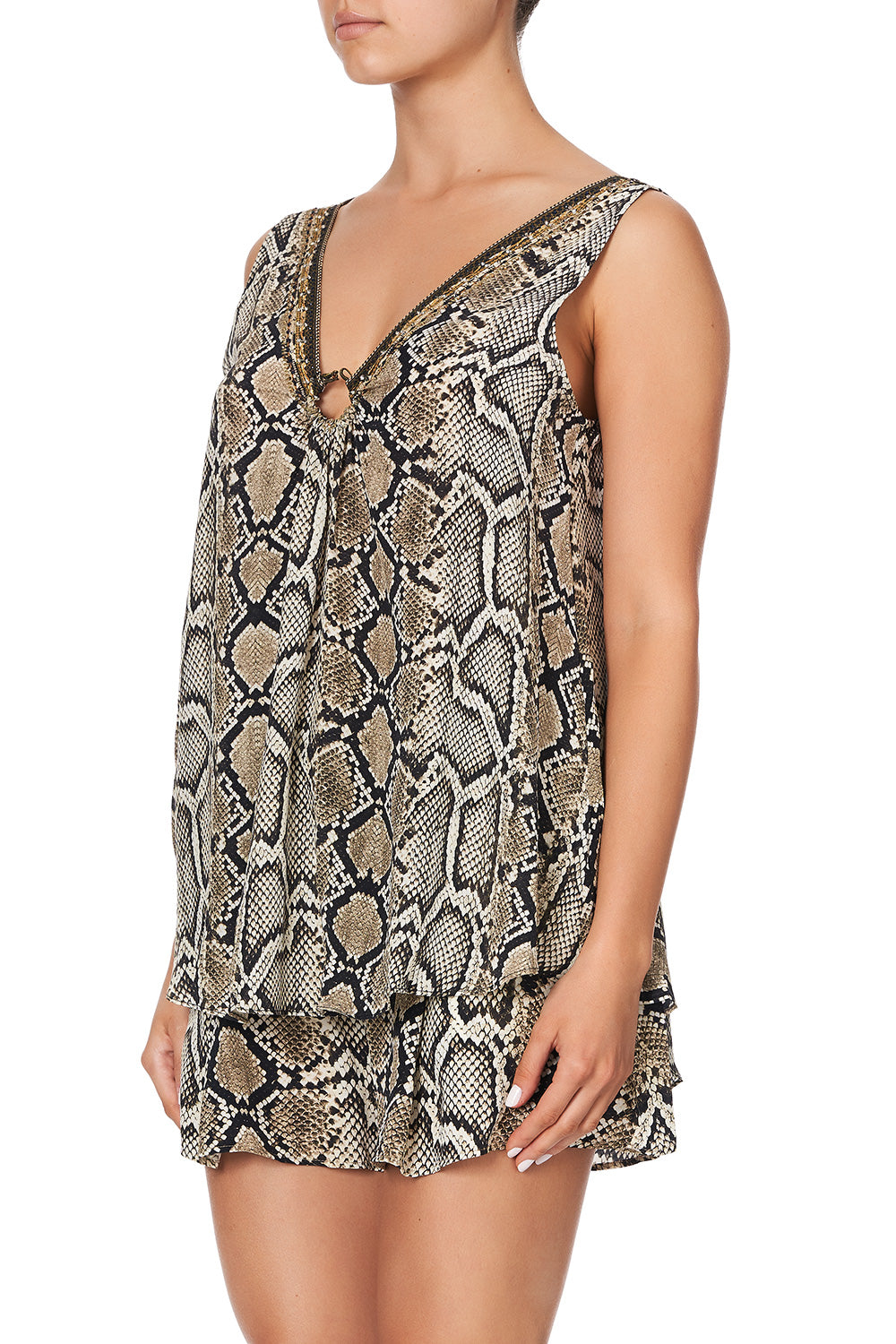 WIDE STRAP U-RING TOP KAKADU BOO