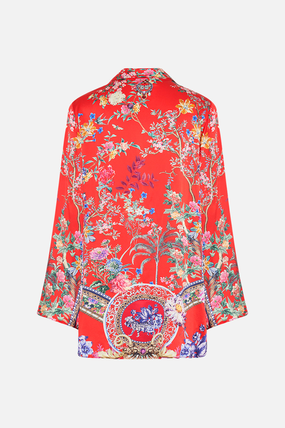 CAMILLA silk floral print blazer in The Summer Palace print 