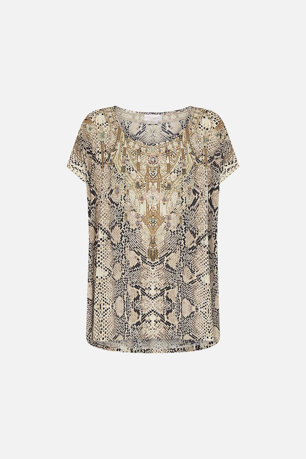 CAMILLA loose fit graphic tee in Looking Glass Houses print