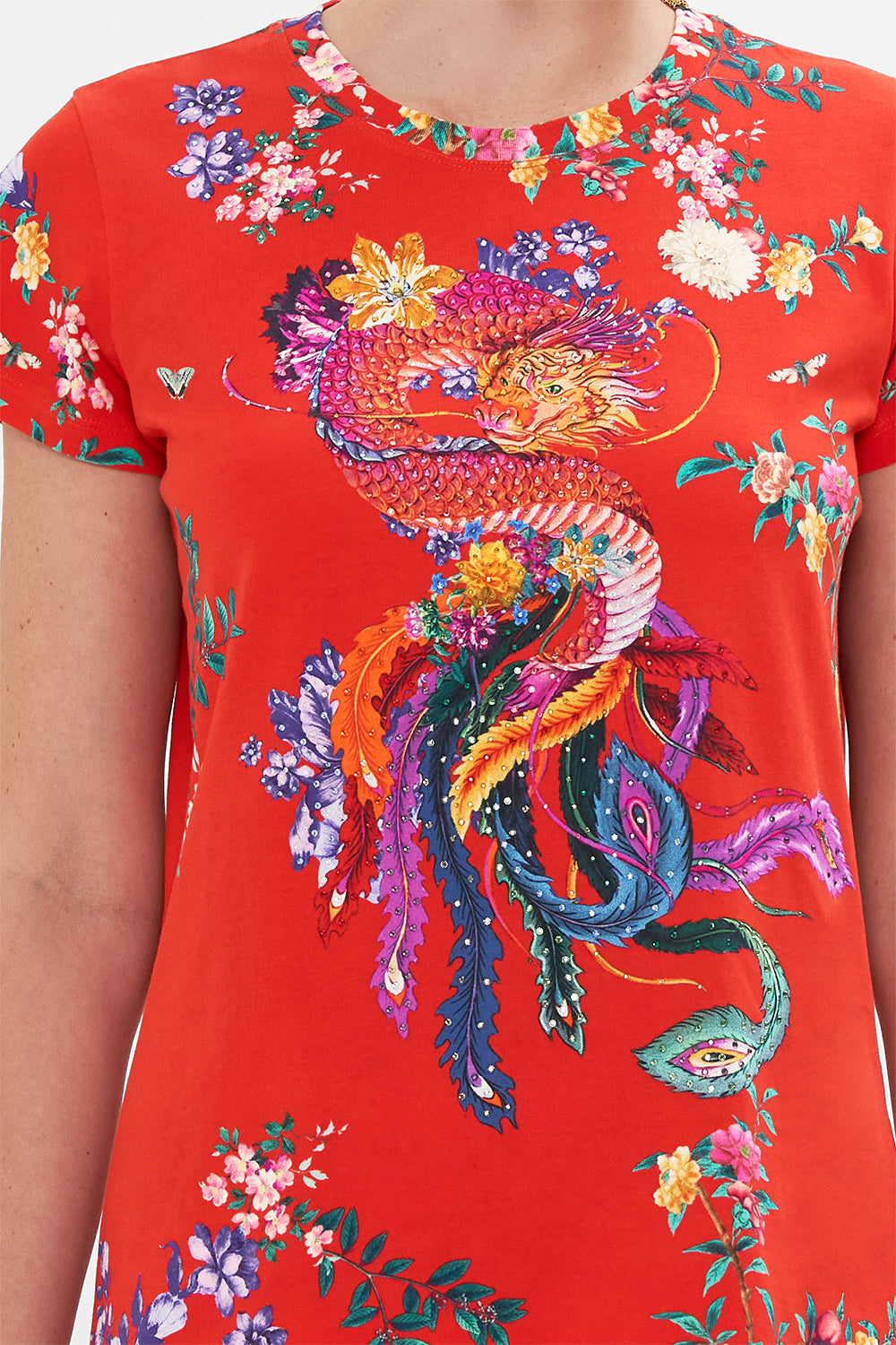 CAMILLA floral print t shirt in The Summer Palace print 