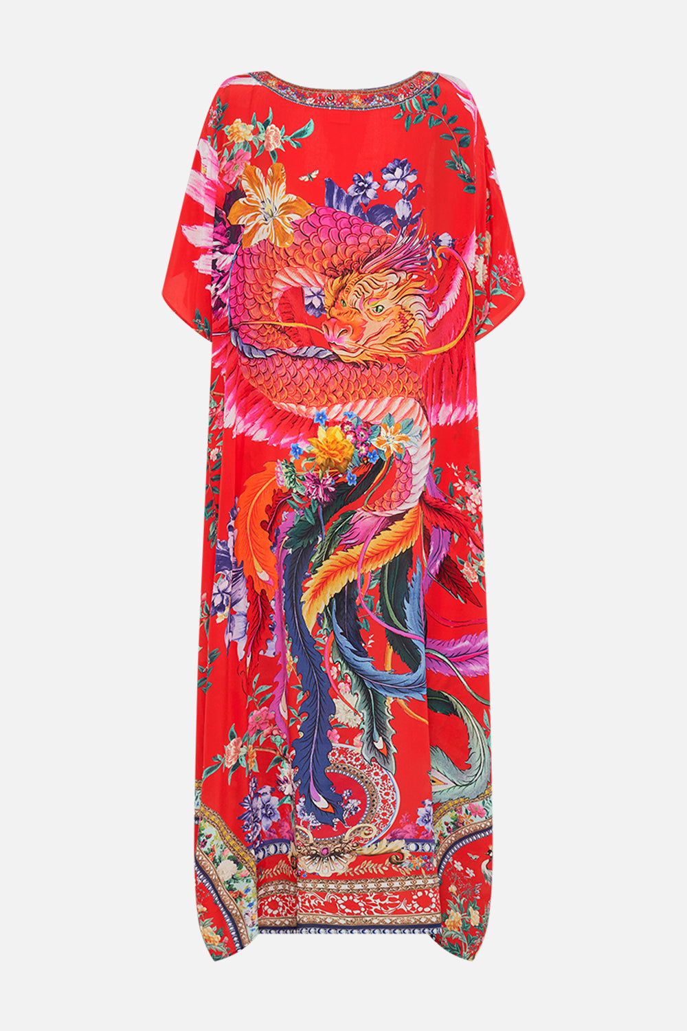 CAMILLA  silk floral print kaftan in The Summer Palace print 