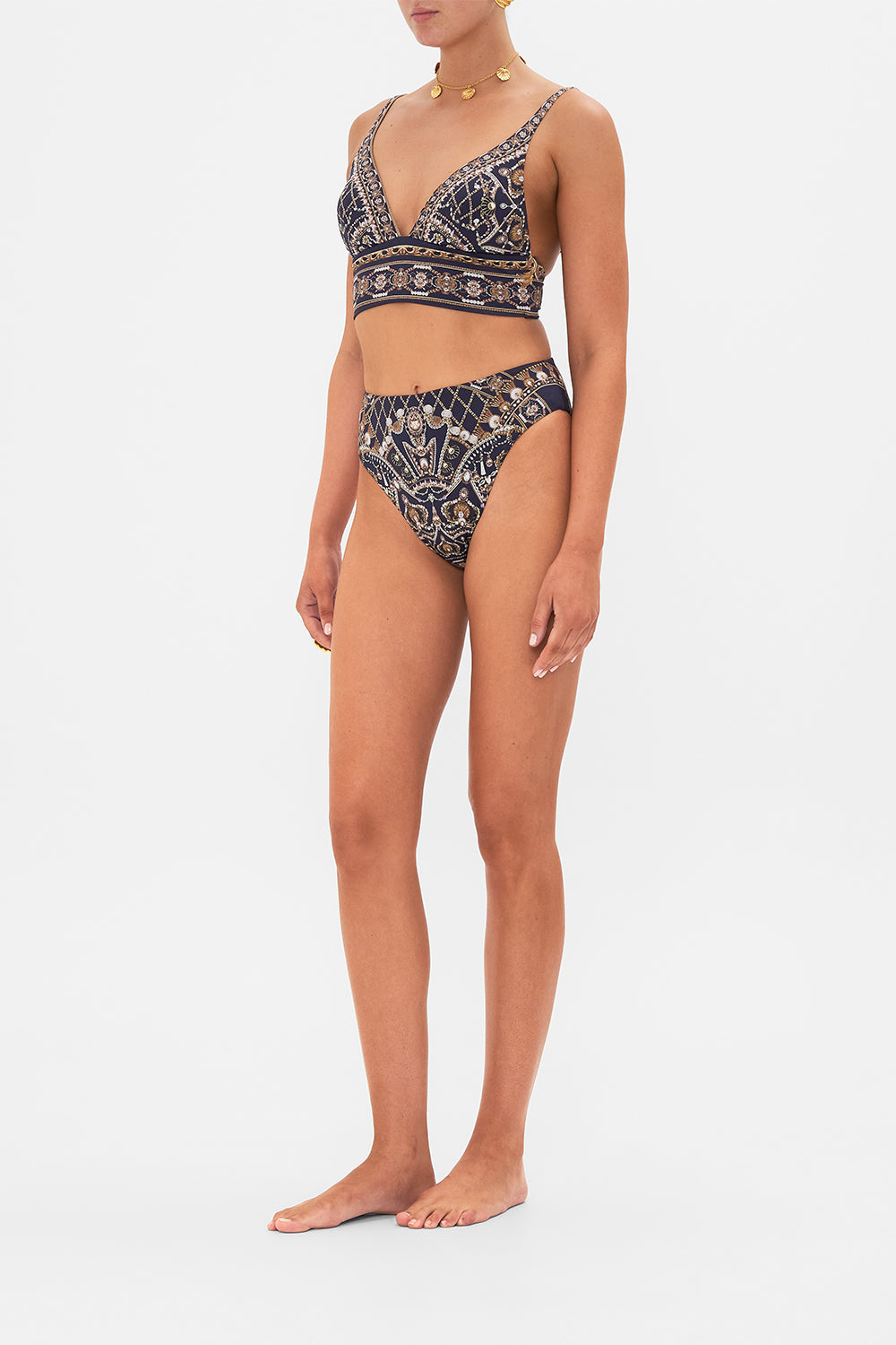 CAMILLA gold/black high waist high leg pant in Dance with the Duke