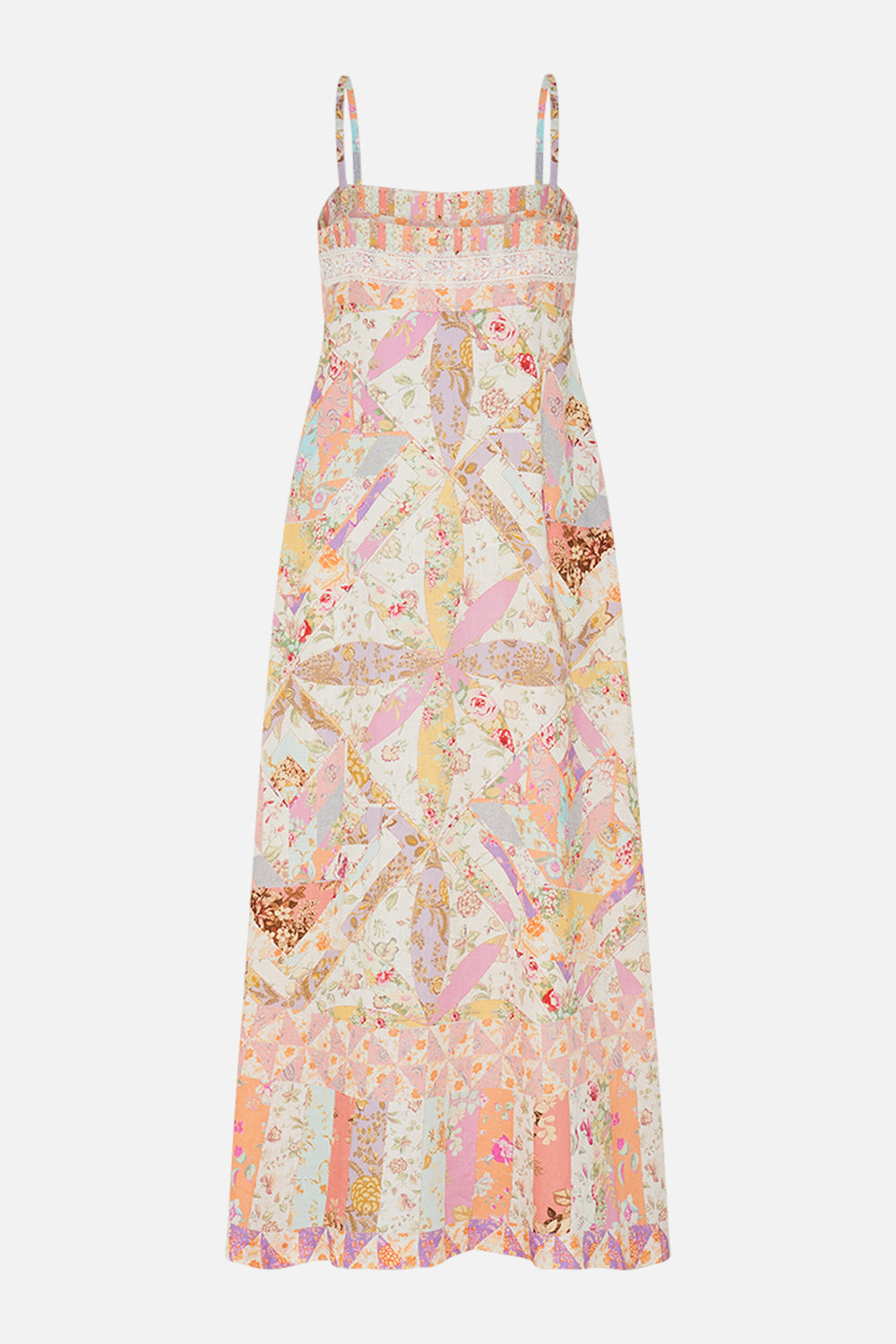 CAMILLA Blush Square Neck Sundress in Sew Yesterday