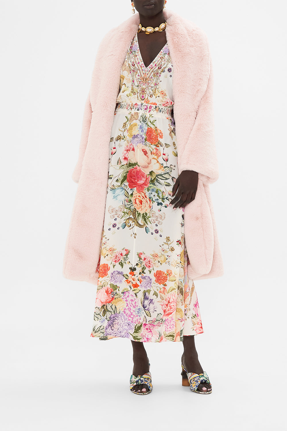 CAMILLA Floral Raglan Shirred Waist Dress in Sew Yesterday