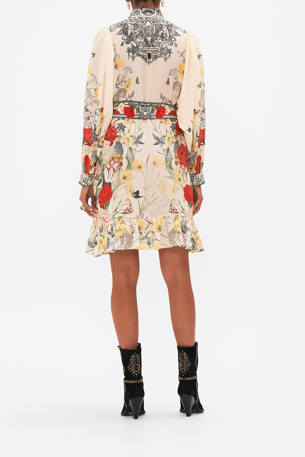CAMILLA multi Drop Sleeve Shirt Dress in Etched into Eternity