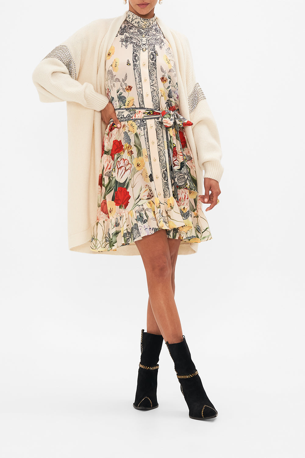 CAMILLA multi Drop Sleeve Shirt Dress in Etched into Eternity