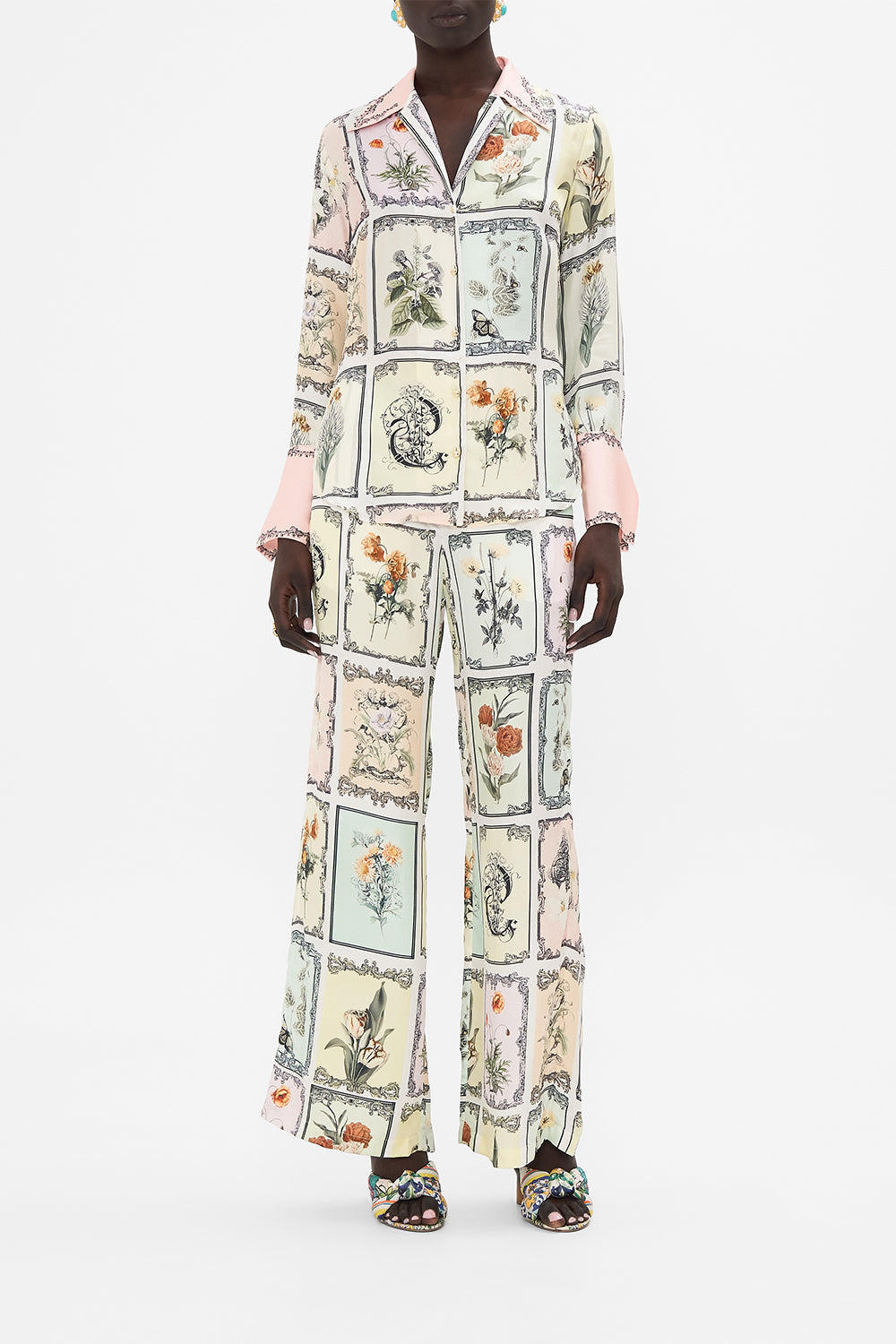 CAMILLA floral thongs in Stitched in Time print.