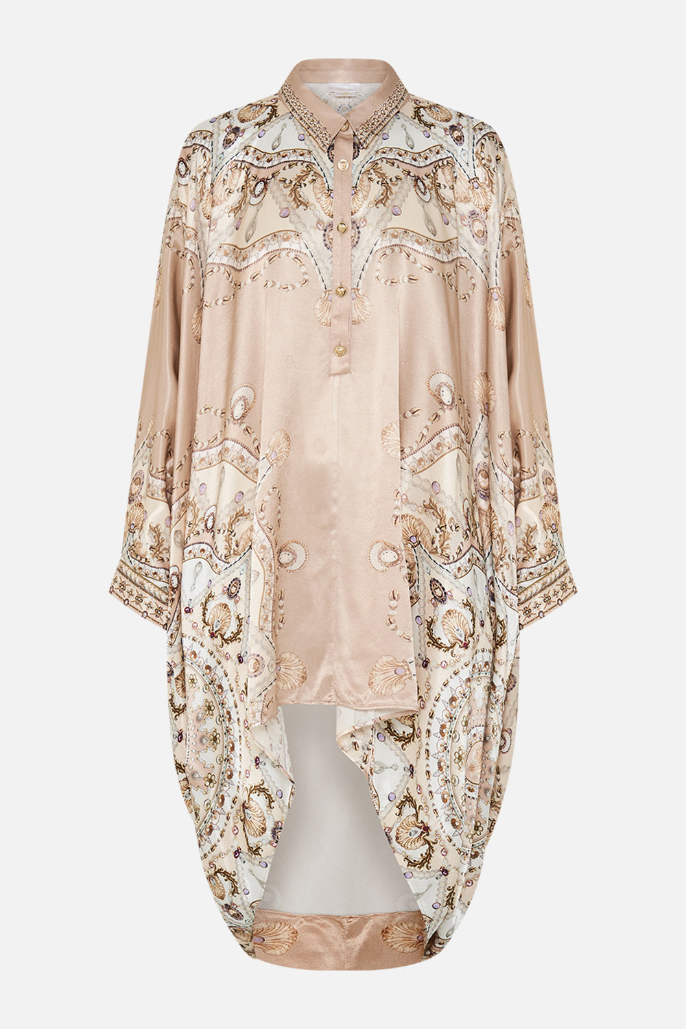 CAMILLA button up top in Grotto Goddess print