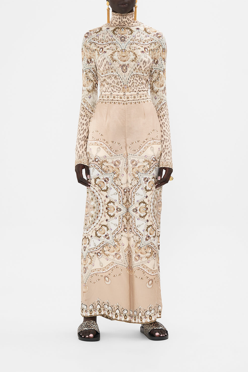 CAMILLA Blush Straight Leg Relaxed Trouser in Grotto Goddess