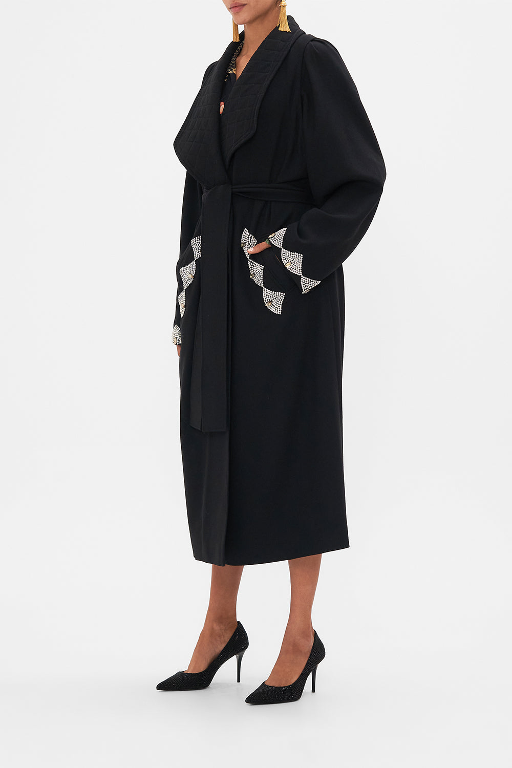 CAMILLA quilted coat in Magic in The Manuscripts print