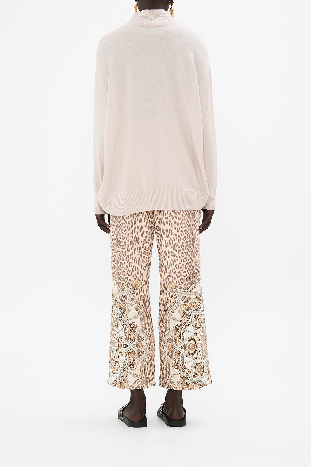 CAMILLA silk turtleneck in Grotto Goddess print