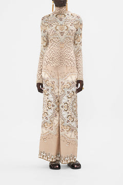 CAMILLA blush jersey turtleneck in Grotto Goddess print.