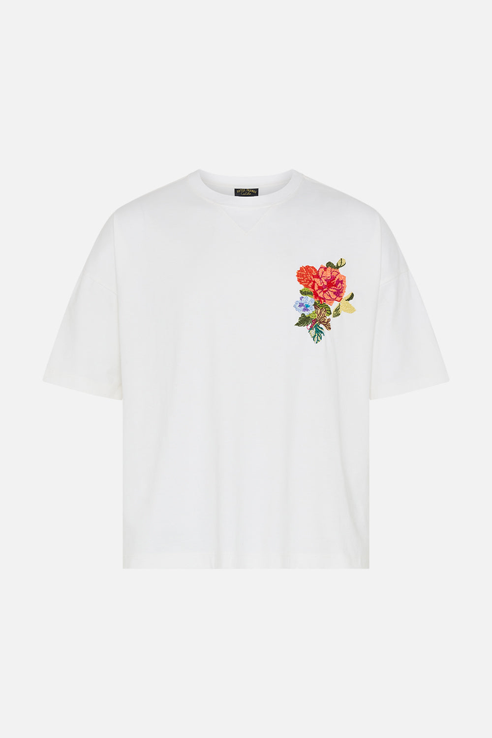 CAMILLA floral oversized boxy tee in Sew Yesterday