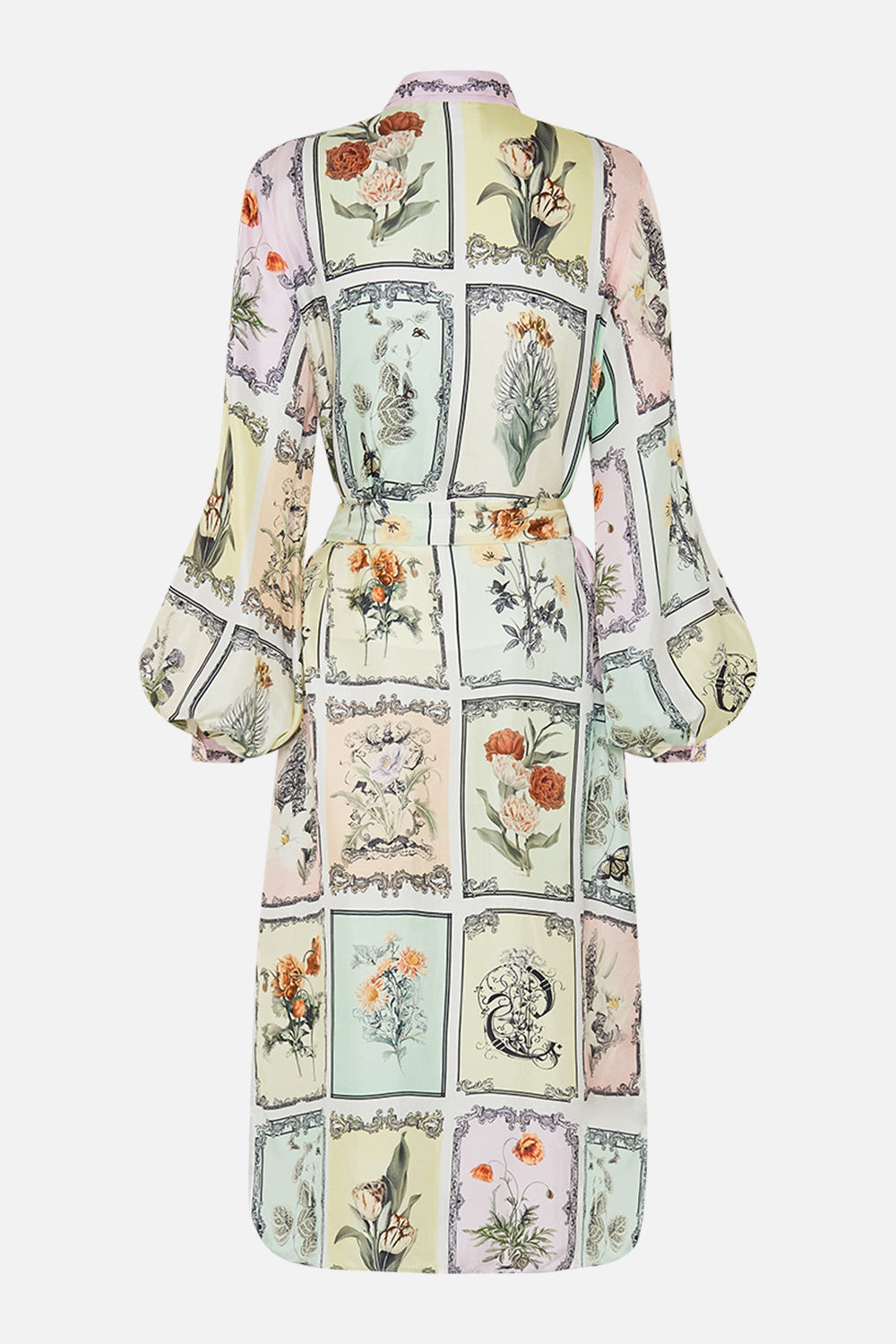 CAMILLA multi midi shirt dress in Long Live Letterpresses print