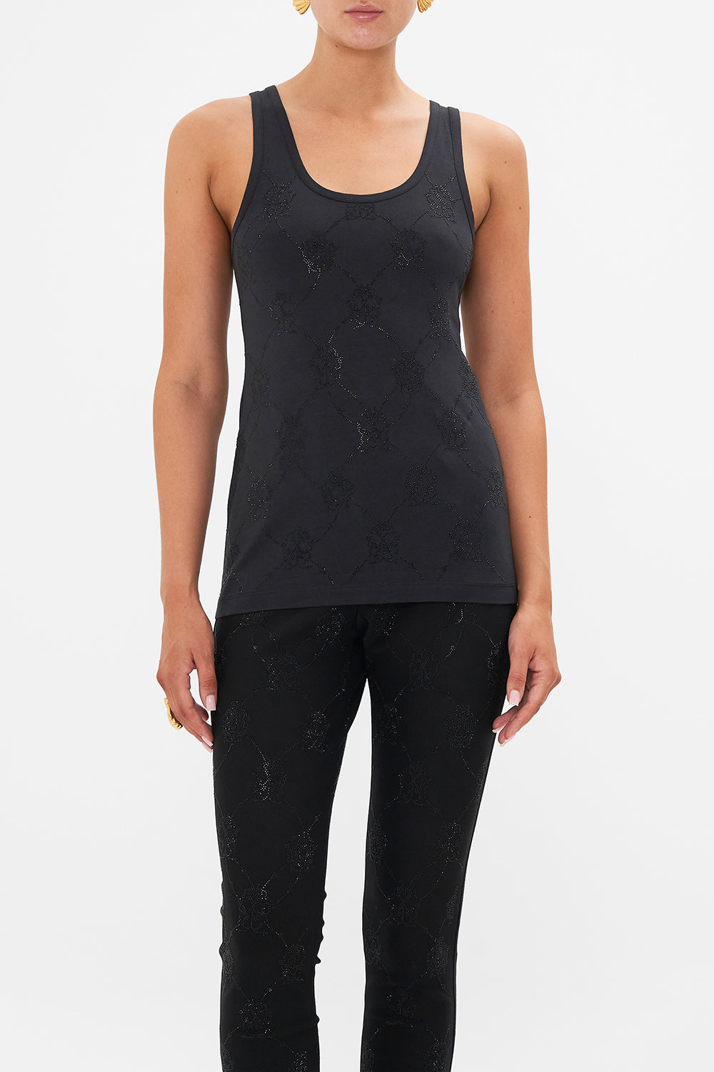 CAMILLA Leopard Jersey Scoop Neck Tank Top in Amsterglam