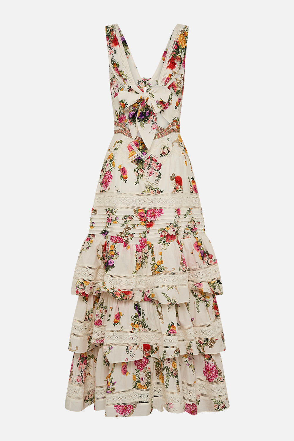 CAMILLA Tiered ruffle hem dress in Egyptian rose print.