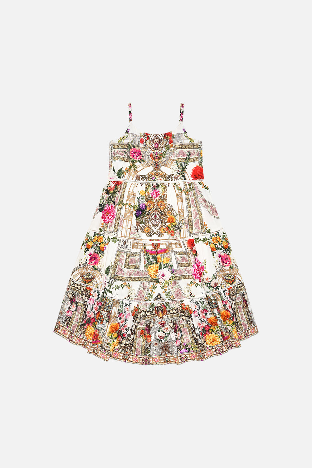 CAMILLA Collared Long Sleeve Shirt in Egyptian Rose print. 