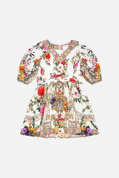 Milla By CAMILLA Kids mini dress with waist sash and bow in 4-10 Egyptian rose print.
