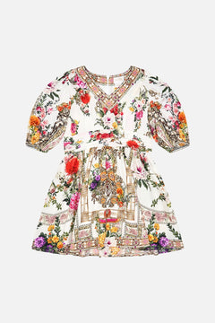 Milla By CAMILLA Kids mini dress with waist sash & bow in Egyptian rose print.