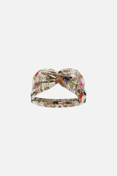 CAMILLA Woven twist headband in Egyptian rose print.