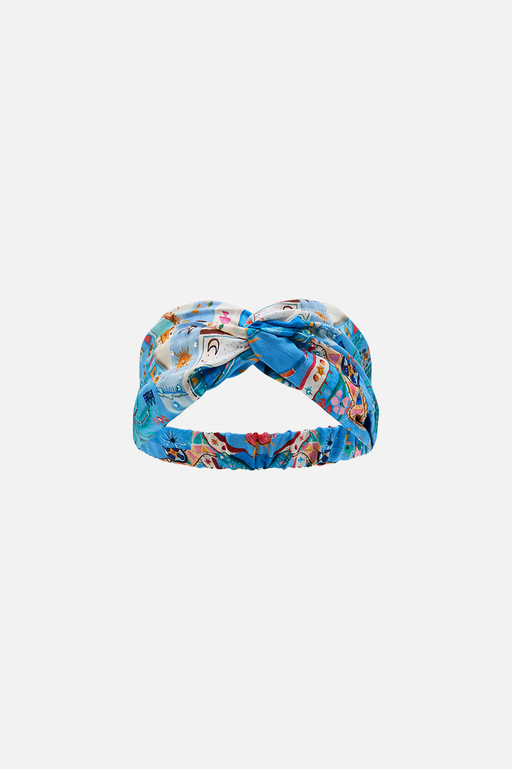 CAMILLA Woven Twist Headband in A Painted Village print