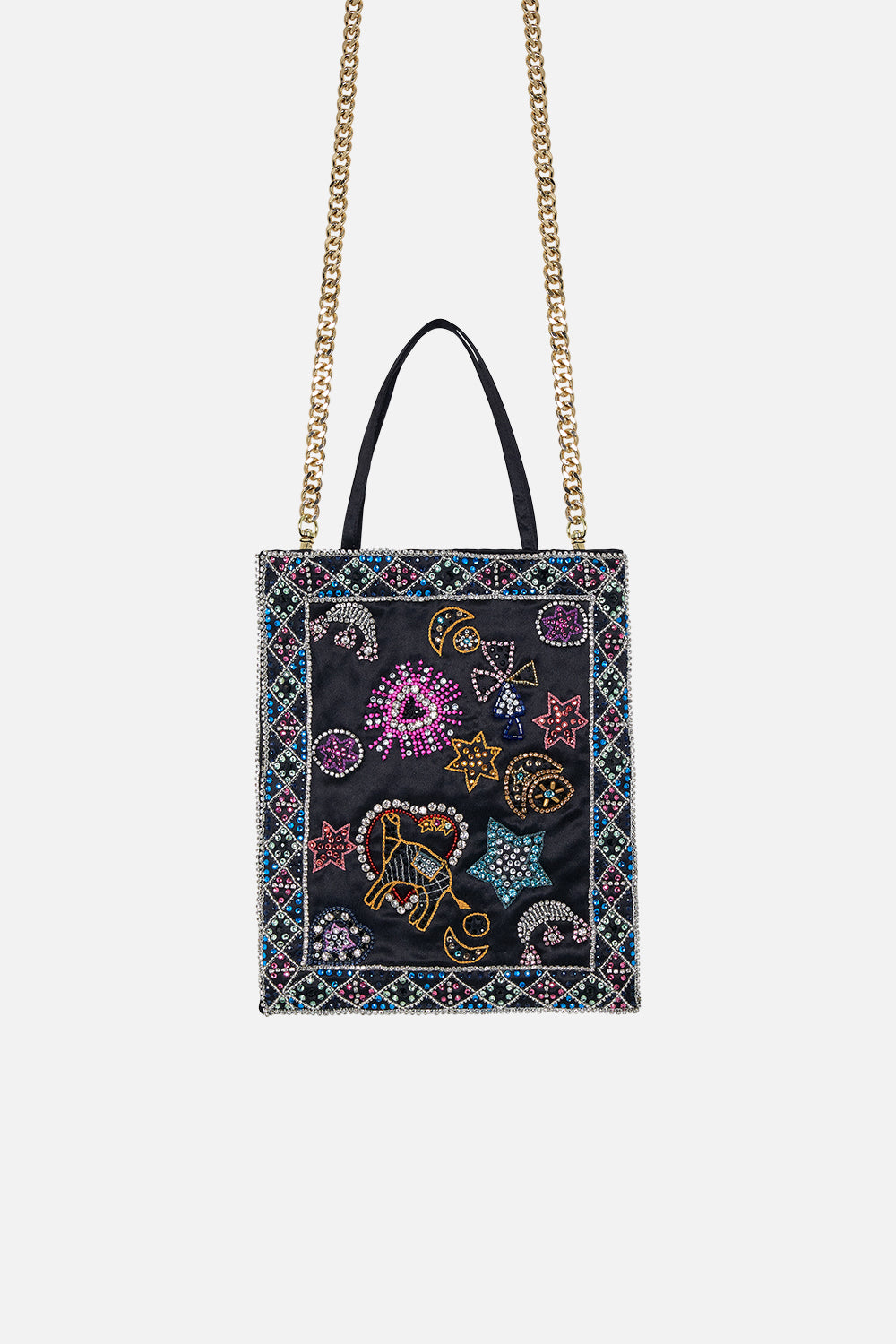 CAMILLA Embellished Mini Tote in Nubian Nights print