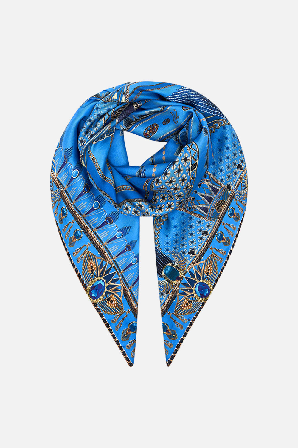 CAMILLA Large Square Scarf in Archival Revival print