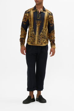 CAMILLA Collared Long Sleeve Shirt in Era Of Empires print