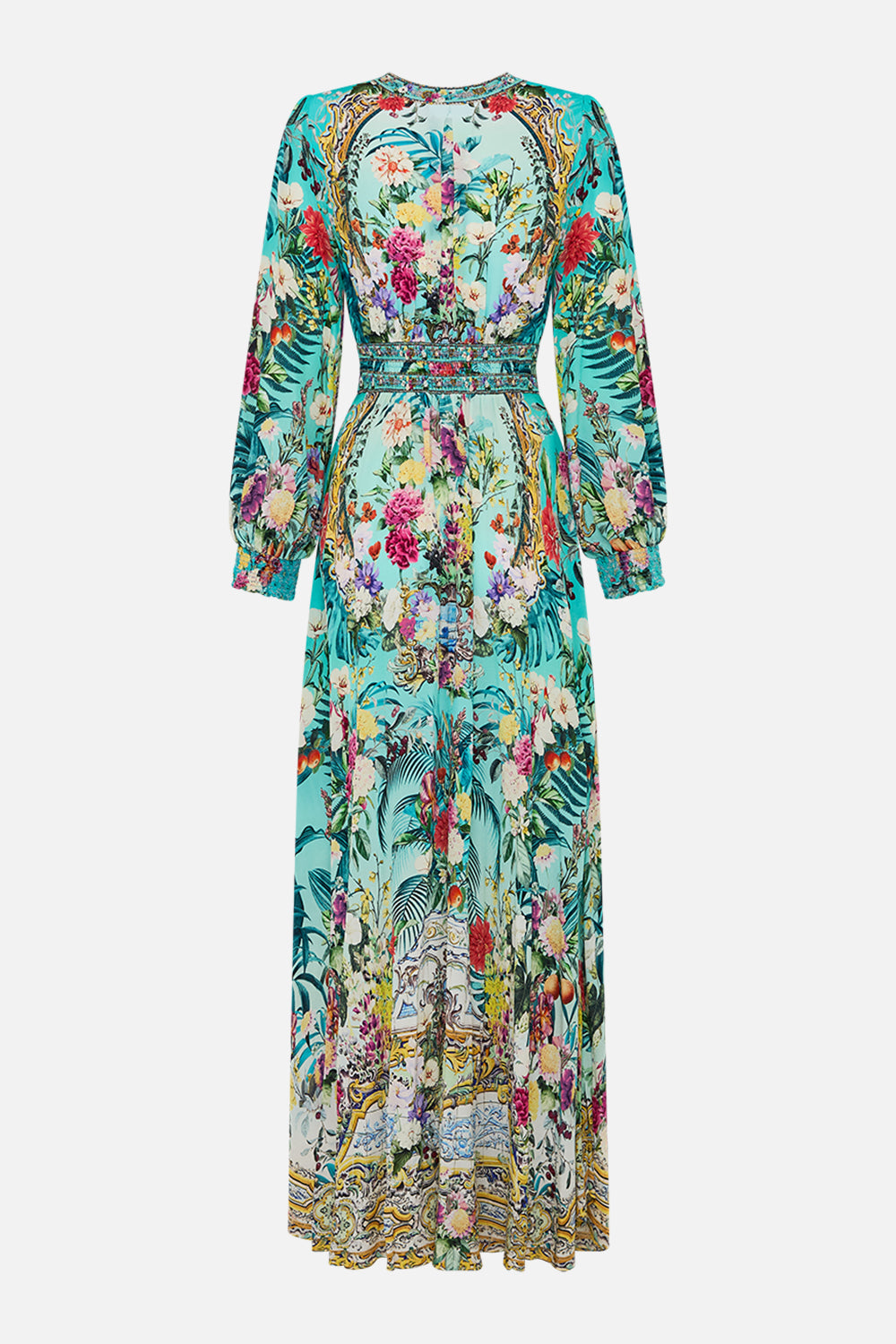 BUTTON DRESS WITH SHAPED WAISTBAND GARDENS OF QUELUZ