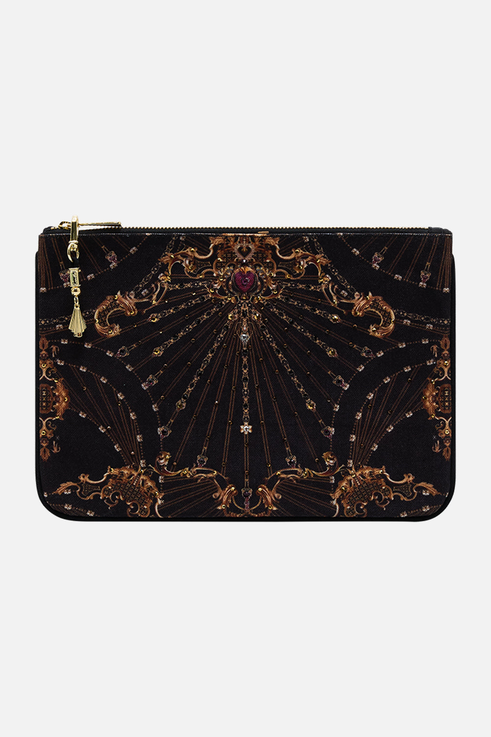 SMALL CANVAS CLUTCH BAROQUE AROUND THE CLOCK