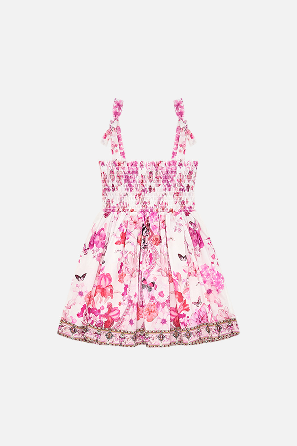 CAMILLA Babies Dress With Shirring in Botanical Novella print
