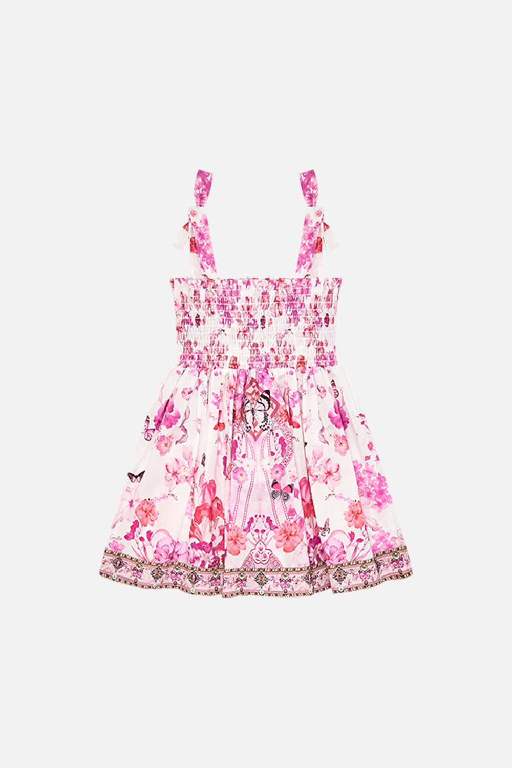 BABIES DRESS WITH SHIRRING BOTANICAL NOVELLA