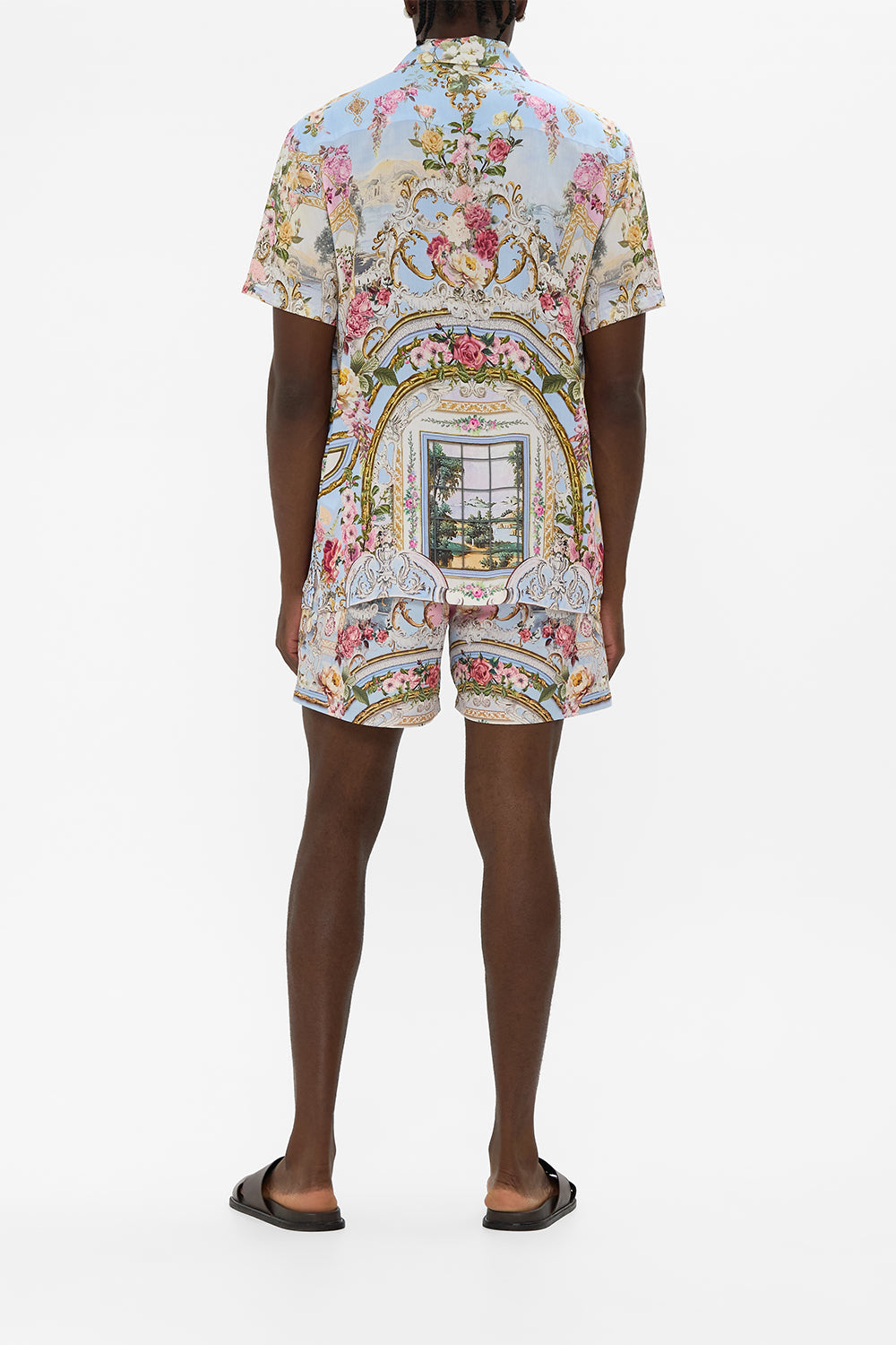 SHORT SLEEVE CAMP COLLARED SHIRT TILED IN TIME