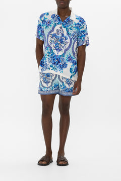 SHORT SLEEVE CAMP COLLARED SHIRT A CERAMIC GARDEN