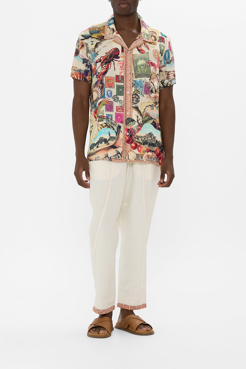 The CAMILLA RELAXED PANELLED PANT WITH SILK BELT NOTES FROM THE ROADNOTES FROM THE ROAD