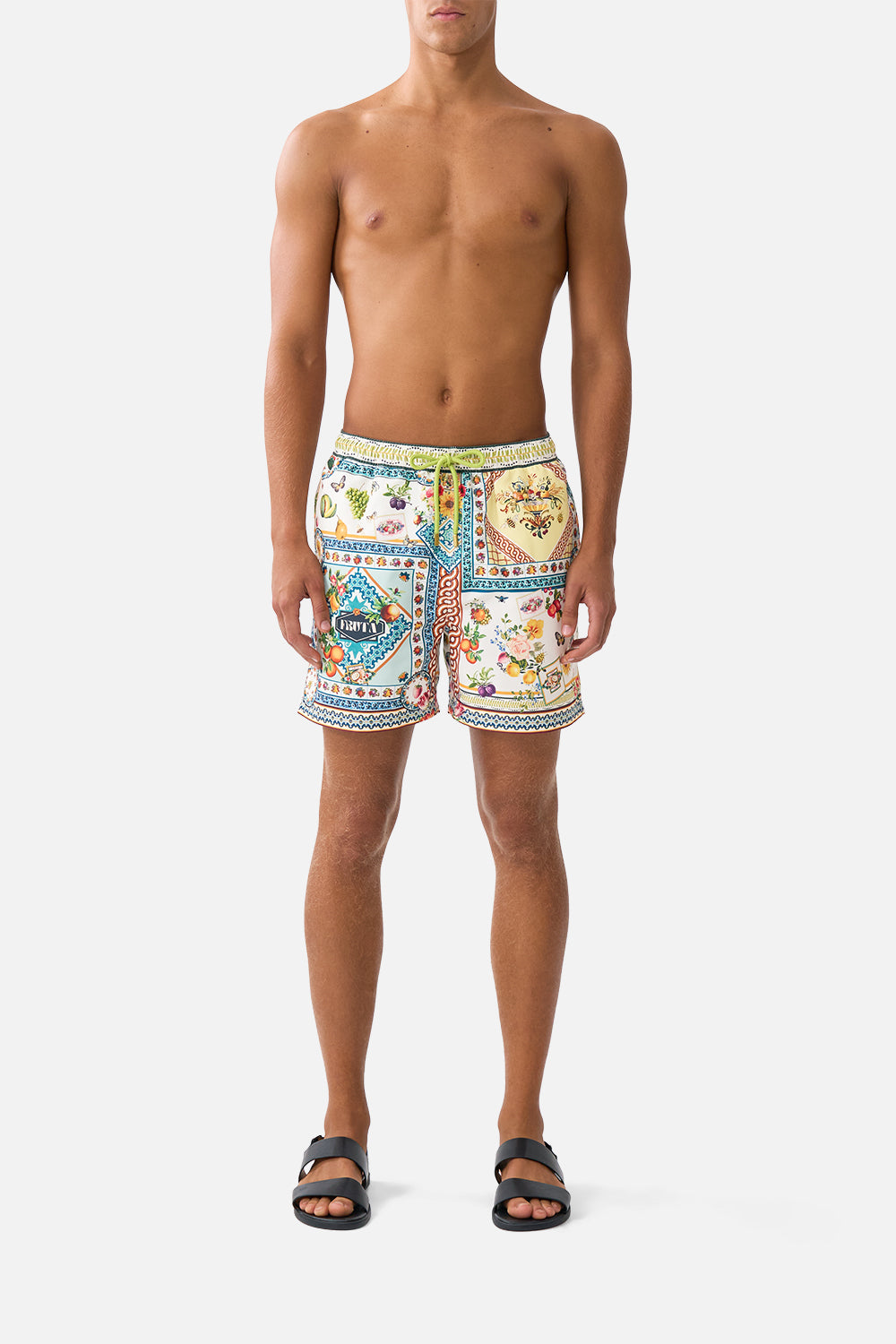 The CAMILLA MID LENGTH BOARDSHORT WITH ELASTIC WAIST VIVA VALENCIAVIVA VALENCIA
