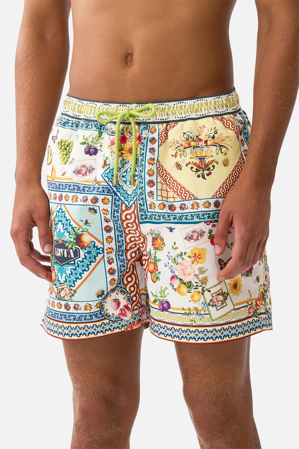 The CAMILLA MID LENGTH BOARDSHORT WITH ELASTIC WAIST VIVA VALENCIA