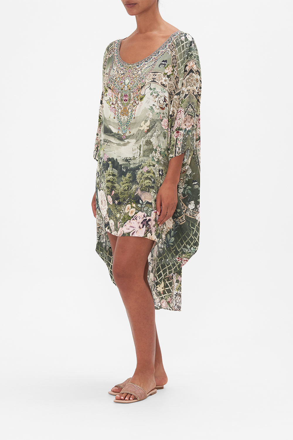 SCOOP BACK HEM DRESS GARDEN OF GOOD FORTUNE