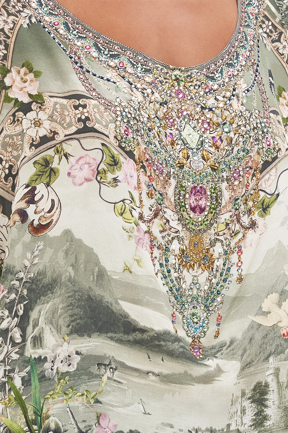 SCOOP BACK HEM DRESS GARDEN OF GOOD FORTUNE