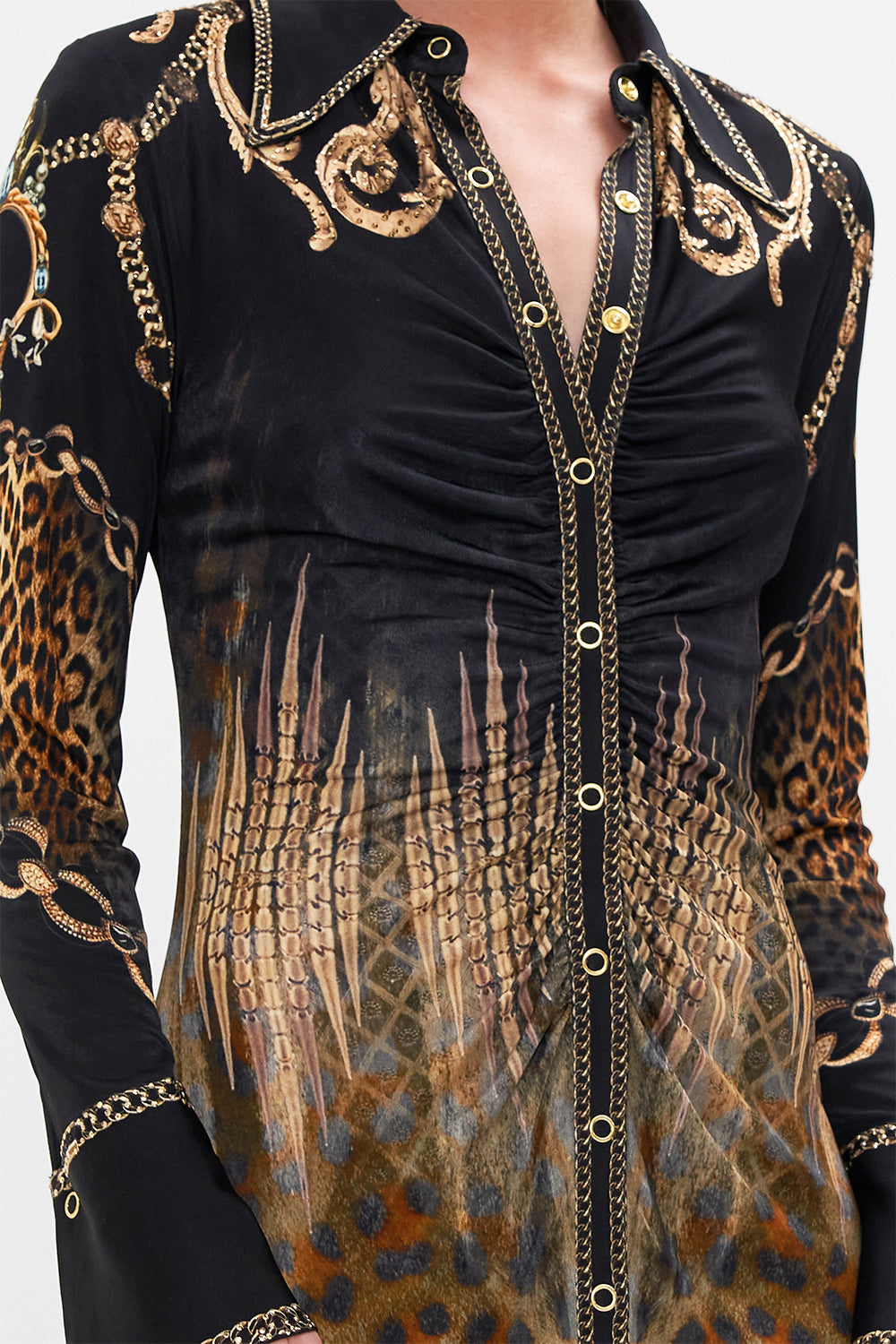 JERSEY MIDI SHIRT DRESS JUNGLE DREAMING